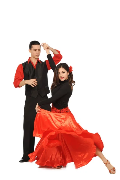 Beautiful couple in the active ballroom dance — Stock Photo, Image