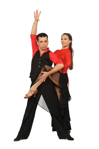 Beautiful couple in the active ballroom dance — Stock Photo, Image