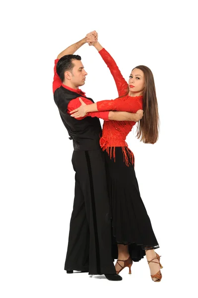 Beautiful couple in the active ballroom dance — Stock Photo, Image