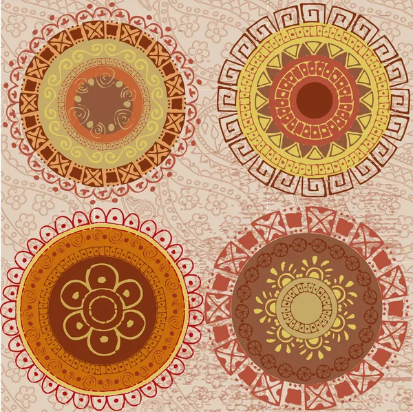 renkli mandalalar el ile çizilmiş