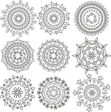 form mandala çiçek desenleri