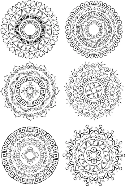 Beautiful ornaments in circle — Stock Vector