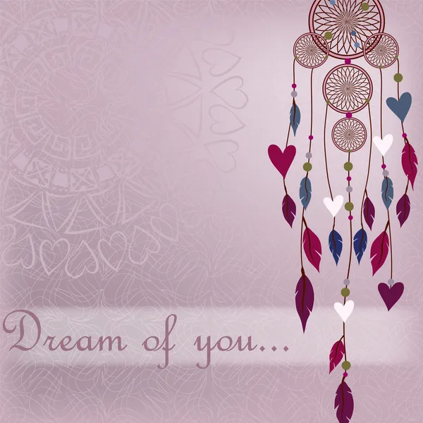 Dreamcatcher in a romantic style — Stock Vector