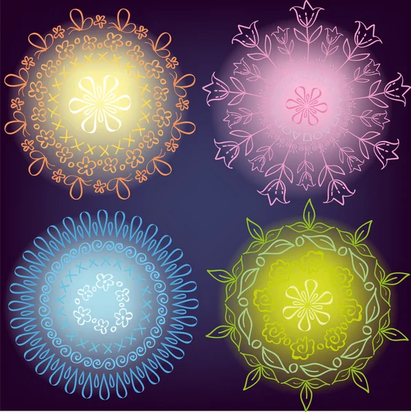 çiçek mandala kümesi