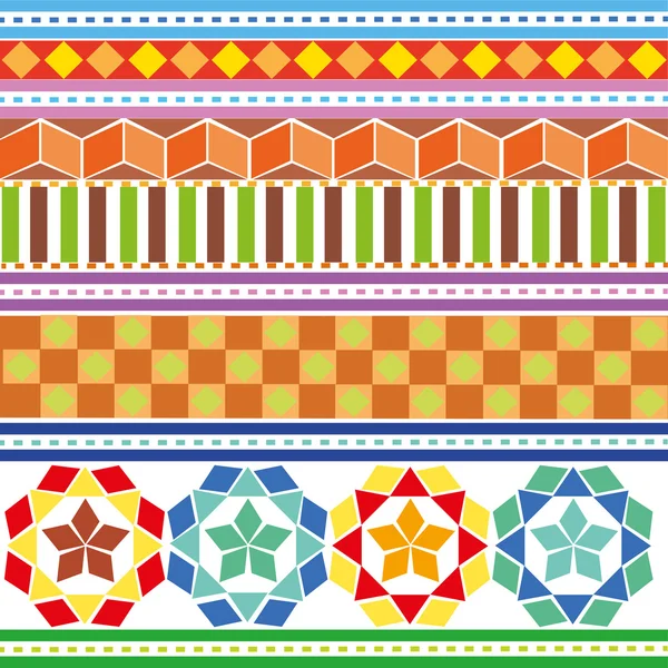 Un conjunto de patrones geométricos de colores — Vector de stock