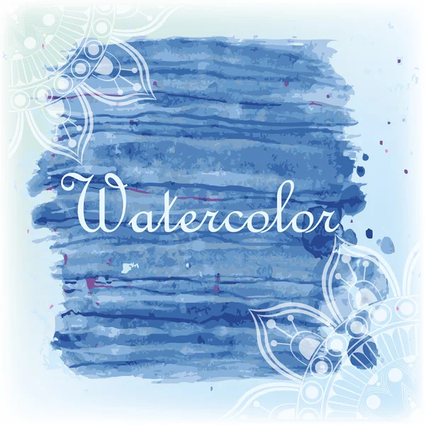 Fundo aquarela com ornamento — Vetor de Stock