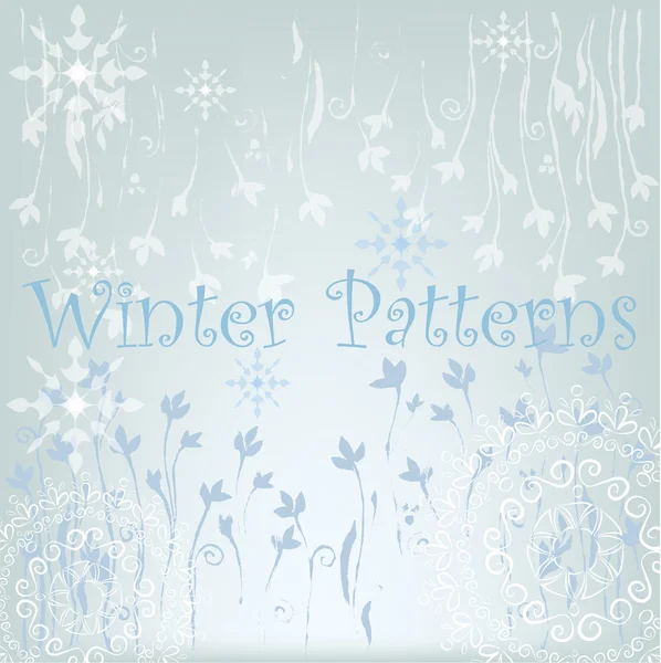 Winter patterns, snowflakes and mandalas — Stock Vector