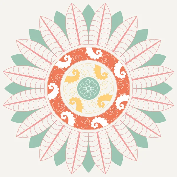 Mandala tropical en colores pastel — Archivo Imágenes Vectoriales