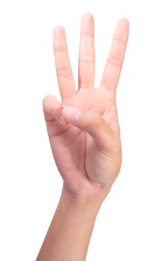 Kadının sağ el parmak sayılması (3 görüntü)