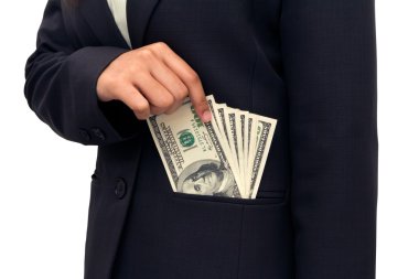 iş kadını koyarak Doları.