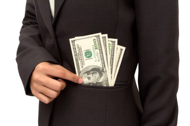 iş kadını koyarak Doları.