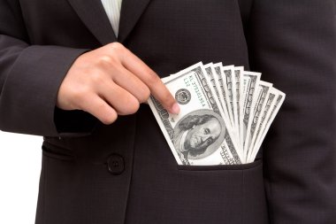 iş kadını koyarak Doları.