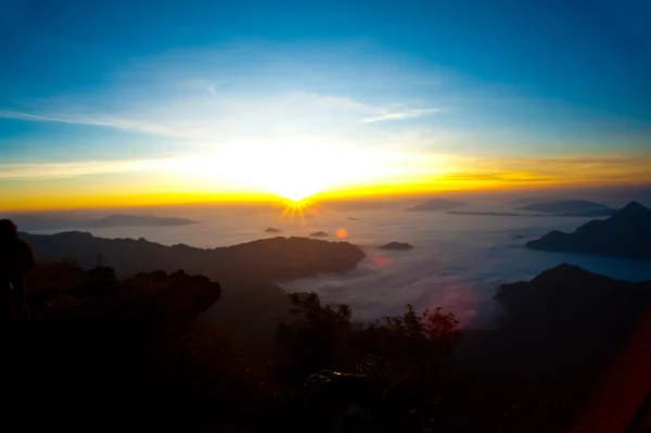 Sunset at Phu Chi Fa Forest Park — Stock Photo, Image