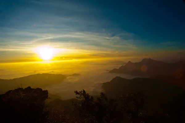 Sunset at Phu Chi Fa Forest Park — Stock Photo, Image