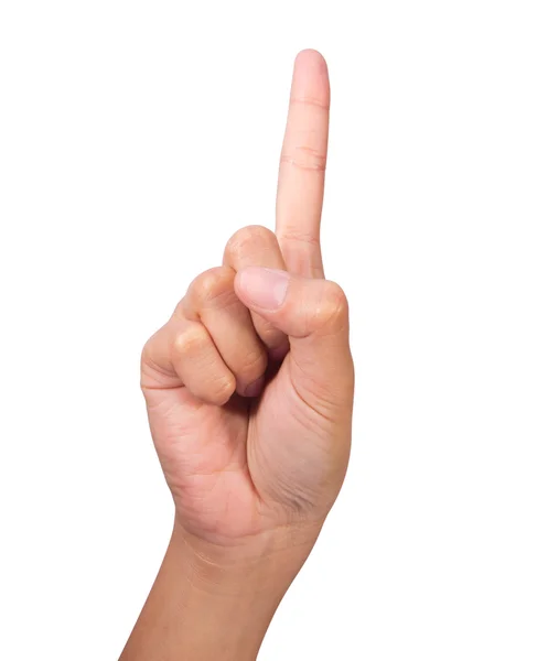 Imagem do número de dedo das mãos direitas da mulher contadora (1 ) — Fotografia de Stock