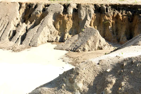 Eroded cut bank of small river — Stock Photo, Image