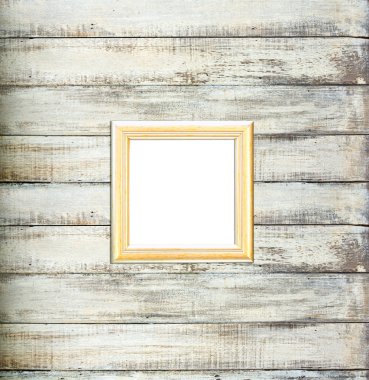 eski ahşap zemin üzerine altın antika resim çerçevesi