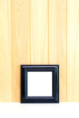 ahşap arka plan üzerinde siyah vintage fotoğraf çerçevesi