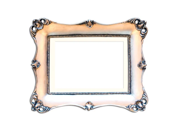 Silver Vintage picture frame on white background — Stock Photo, Image