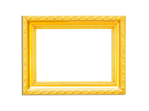 Moldura de ouro Vintage no fundo branco — Fotografia de Stock