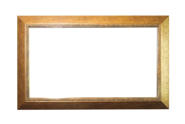 Gold Vintage picture frame on white background — Stock Photo, Image