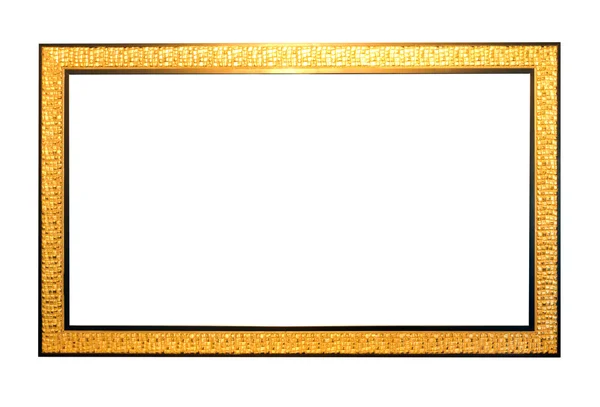 Золотая винтажная рамка на белом фоне — стоковое фото