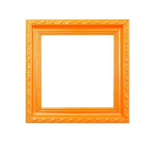 Orange Vintage picture frame on white background — Stock Photo, Image