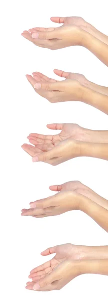 güzel bir kadın açık iki elle ayarlama