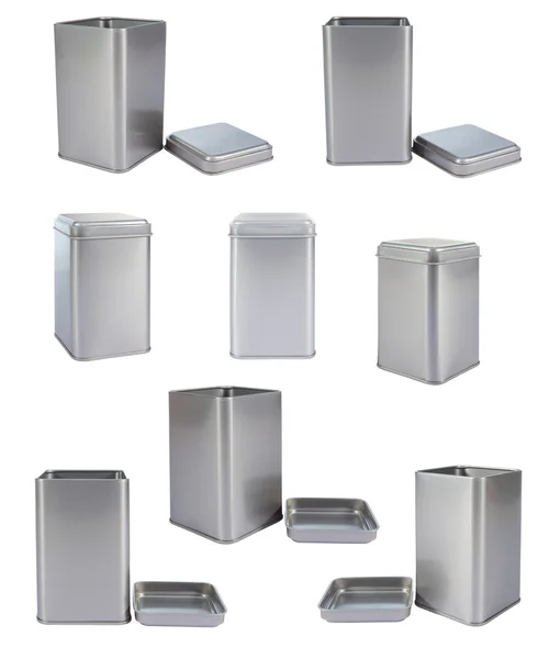 Collection aluminum Box — Stock Photo, Image