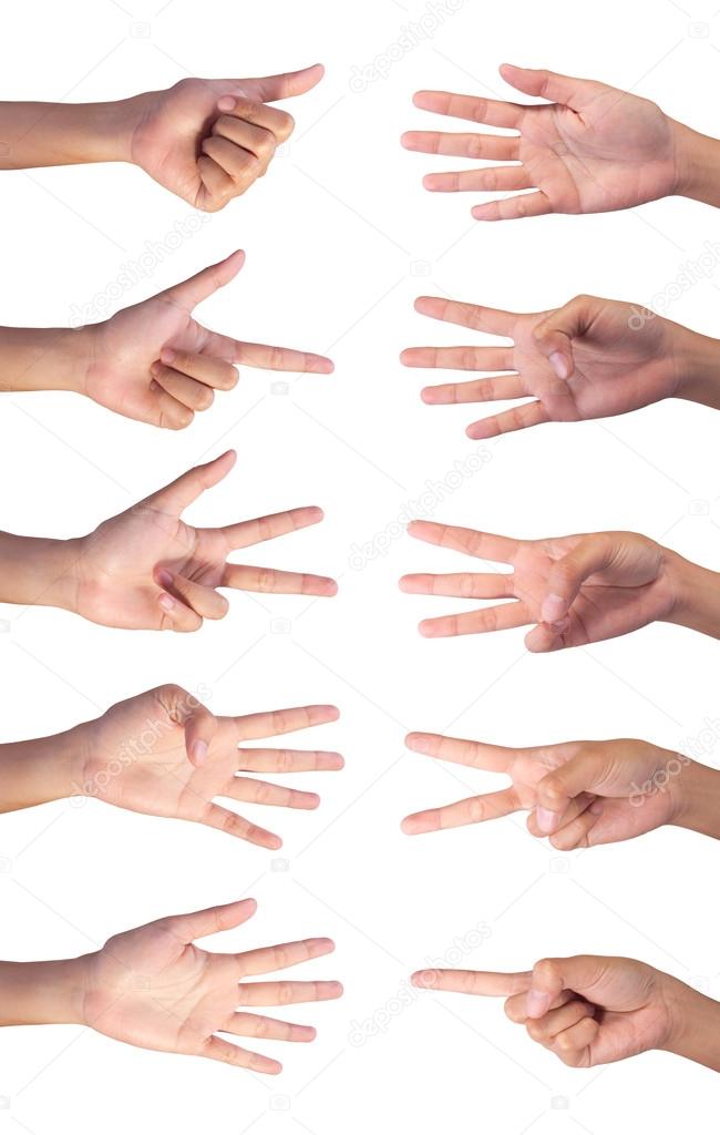 Set Image of Counting woman's right hands finger number (1 to 10
