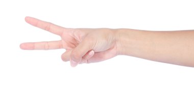 iki parmakla kadar huzur içinde el.