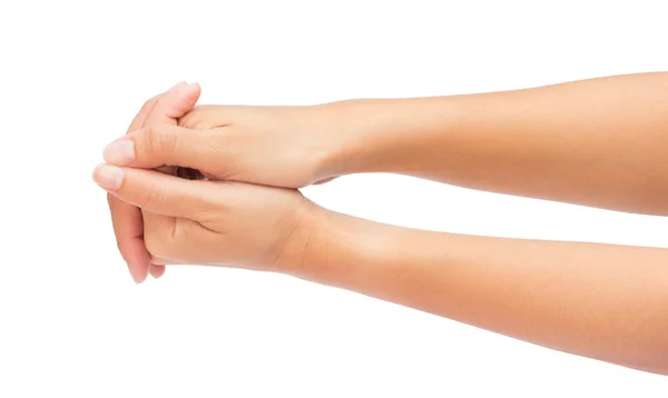 Handen van vrouwen geïsoleerd op witte achtergrond — Stockfoto