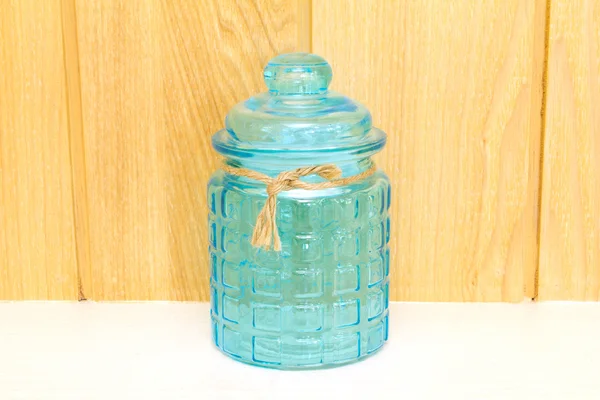 Blue glass jar — Stock Photo, Image