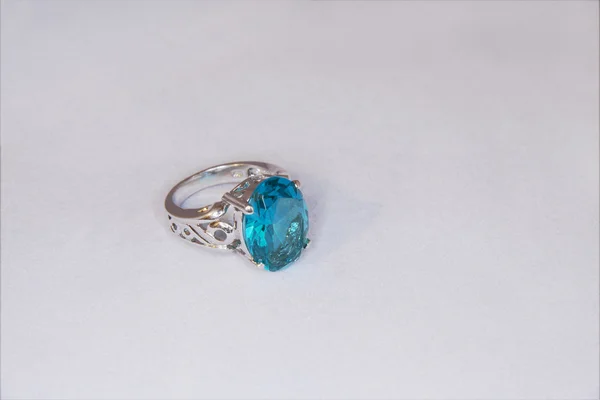 Ring with topaz — Stock Photo, Image