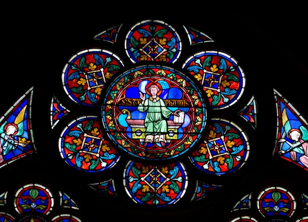Notre Dame stained glass — Stock Photo, Image