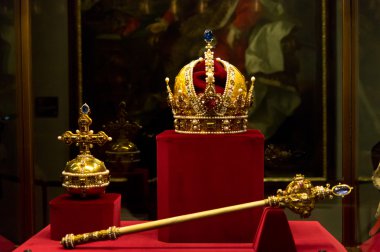 Habsburg's crown, sceptre and orb clipart