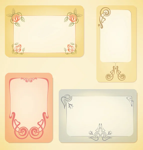 Vector conjunto de etiquetas art nouveau — Vector de stock