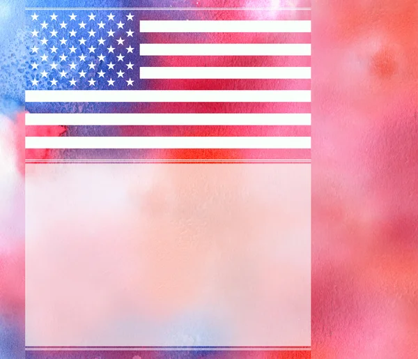 USA flag background with grained rough texture watercolor backg — Stock Photo, Image