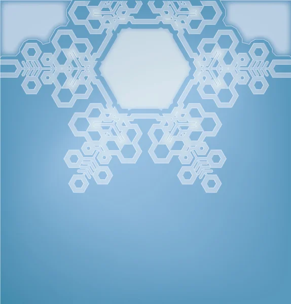Frosted glass background with snowflakes — Stock Vector