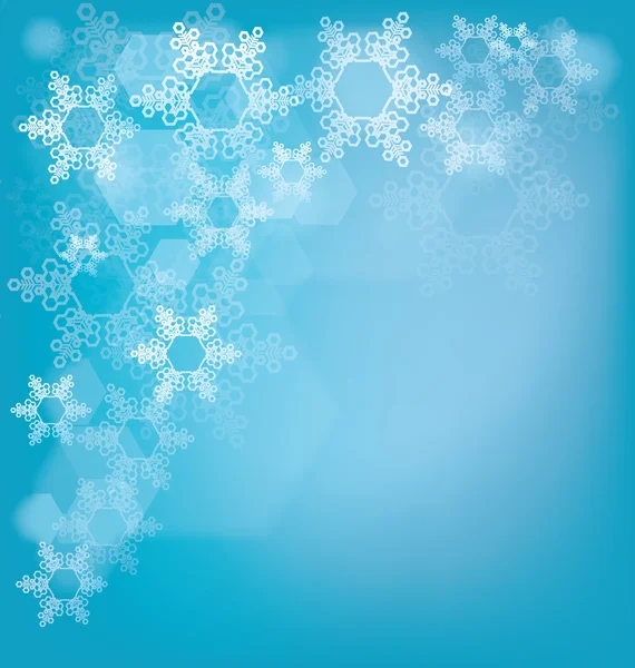 Frosted glass background with snowflakes — Stock Vector