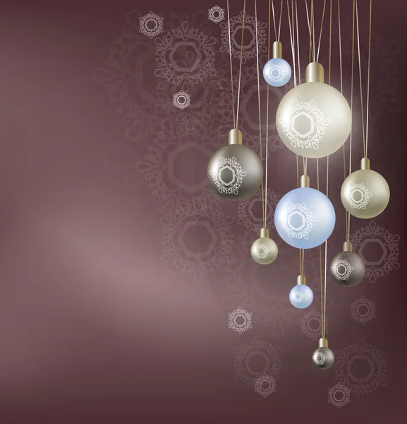 Jul bakgrund med hängande bollen — Stock vektor