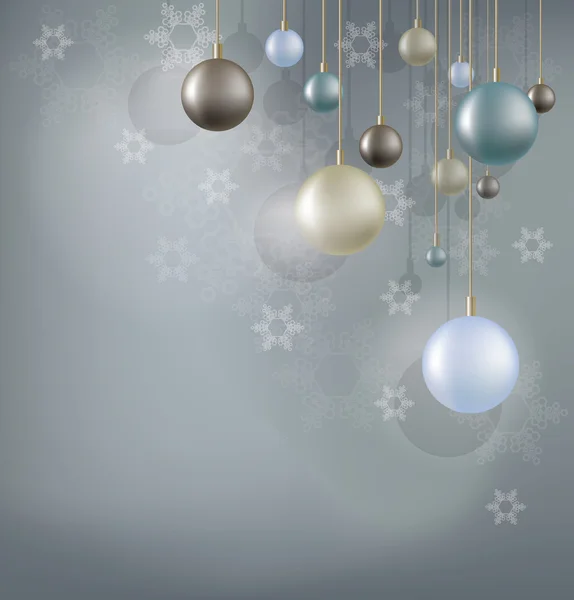 Jul bakgrund med hängande bollen — Stock vektor