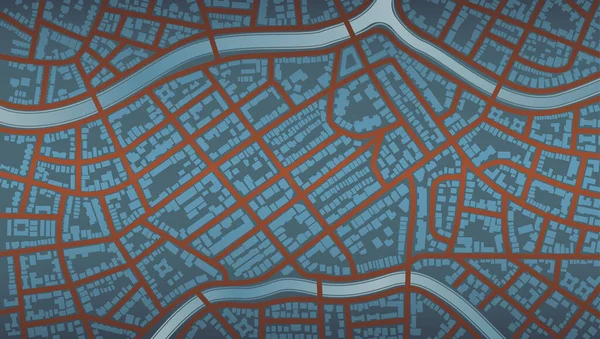 Detailní Mapa Města Shora Pohled Město Abstraktní Pozadí Cityscape Panorama — Stockový vektor