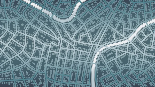 Mappa Dettagliata Della Città Dall Alto Vista Dall Alto Della — Vettoriale Stock