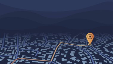 GPS 'ten kendi evine. Harita binalarının üstünden bak. Şehrin yukarıdan detaylı görüntüsü. Şehir manzarası. Soyut