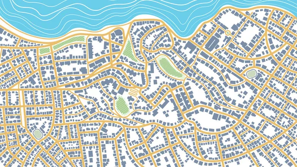 Mapa Navegación Propia Casa Vista Desde Arriba Los Edificios Del — Vector de stock