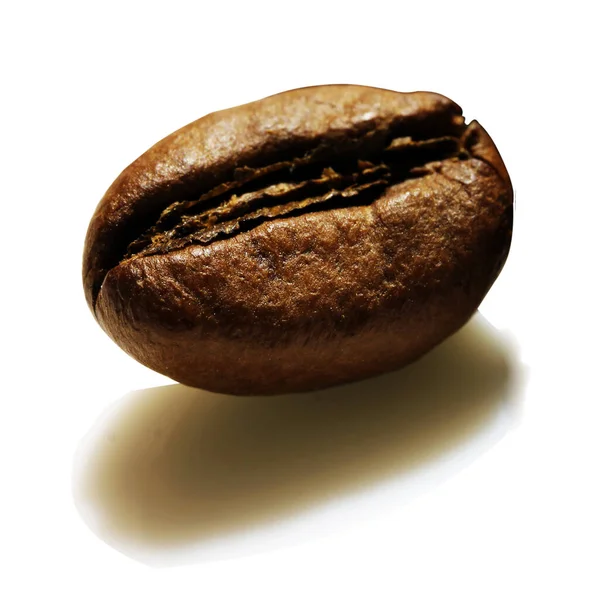 Kaffebönor Isolerad Vit Bakgrund Närbild — Stockfoto