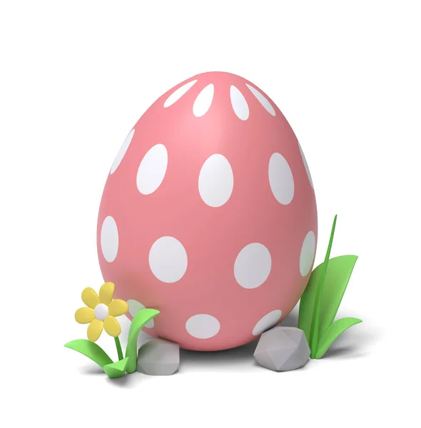 Pink Easter Egg White Background Illustration — Stockfoto