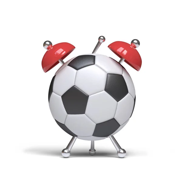 Futbol topu alarmı konsepti. 3B illüstrasyon. 
