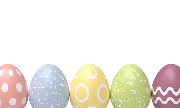 Colorful Easter Eggs Isolated White Background Illustration — Stockfoto